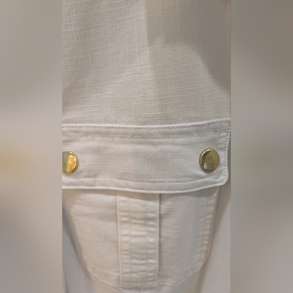 Sharagano Ivory Shirt Dress with Belt - Picture 11 of 16